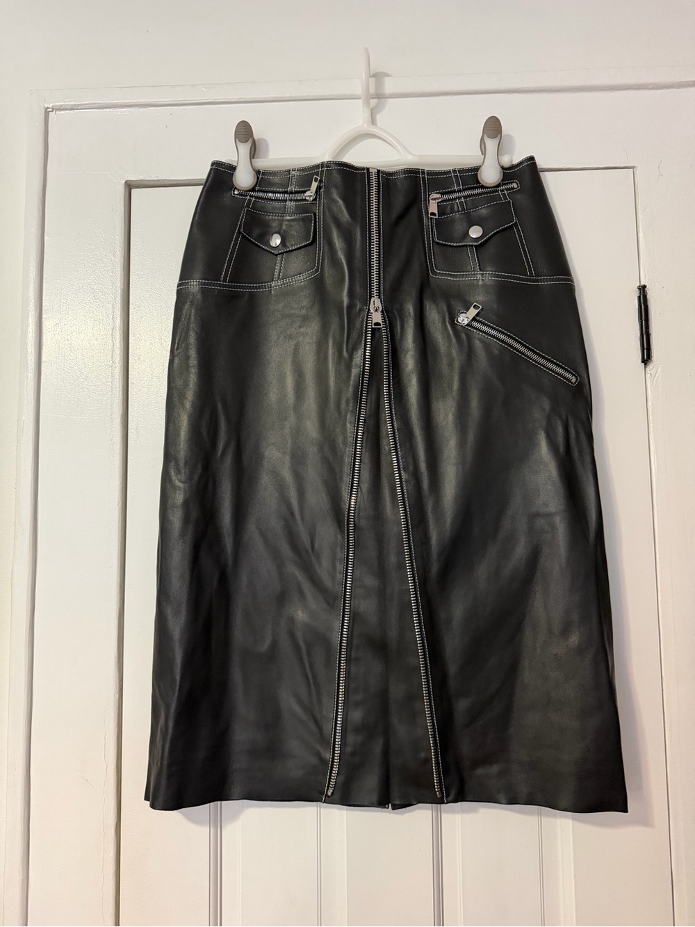 Alexander McQueen Biker Leather Skirt